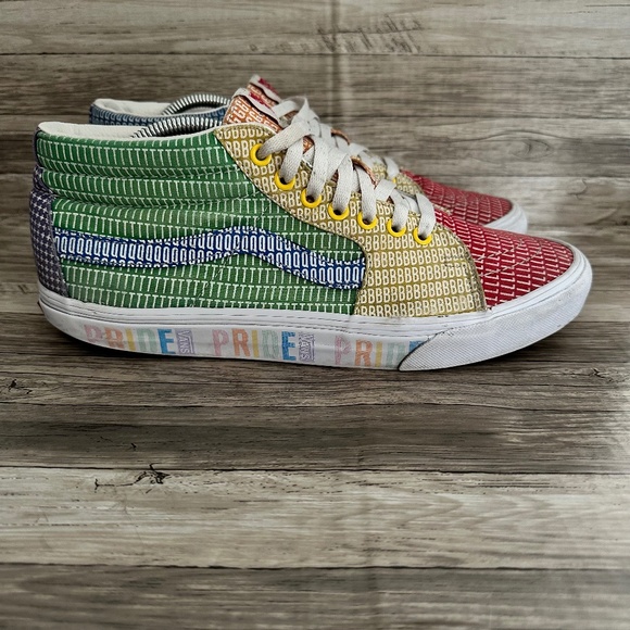 Vans Other - Vans Sk8 Hi Sneakers Mens Pride Month Skateboard Shoe Chukka High Top Size 11